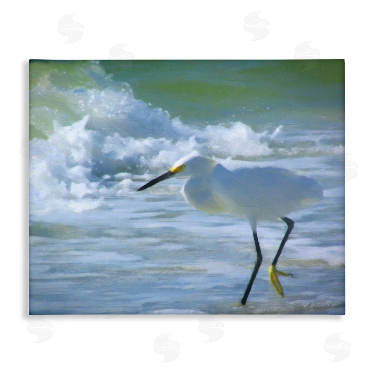 Graffitee Studios Egret in Splashing Waves