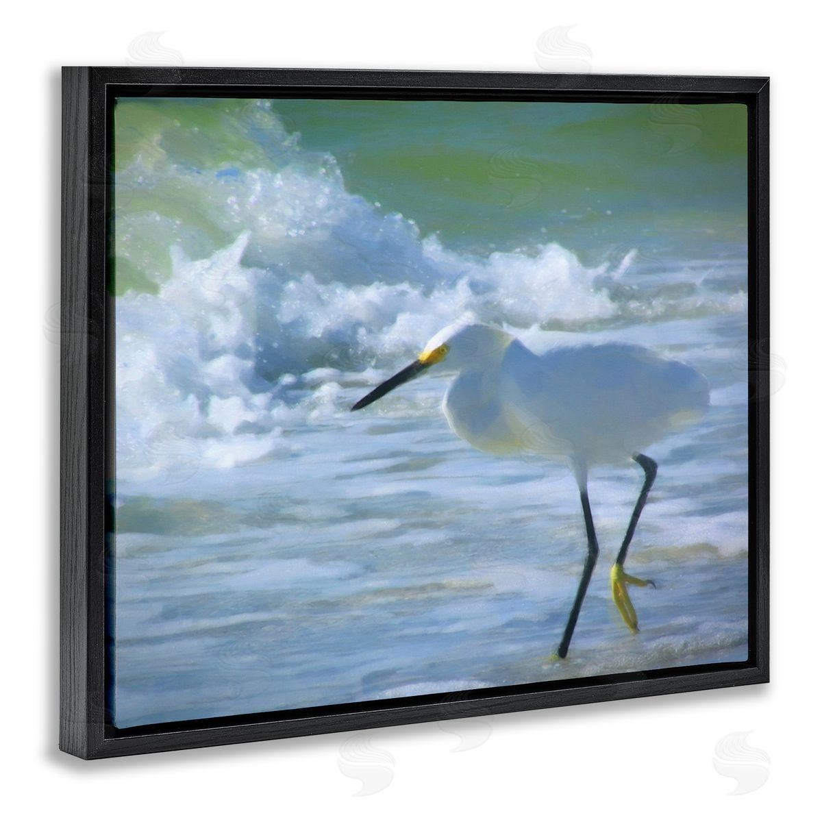 Graffitee Studios Egret in Splashing Waves