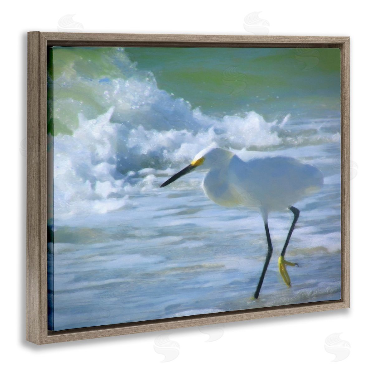 Graffitee Studios Egret in Splashing Waves