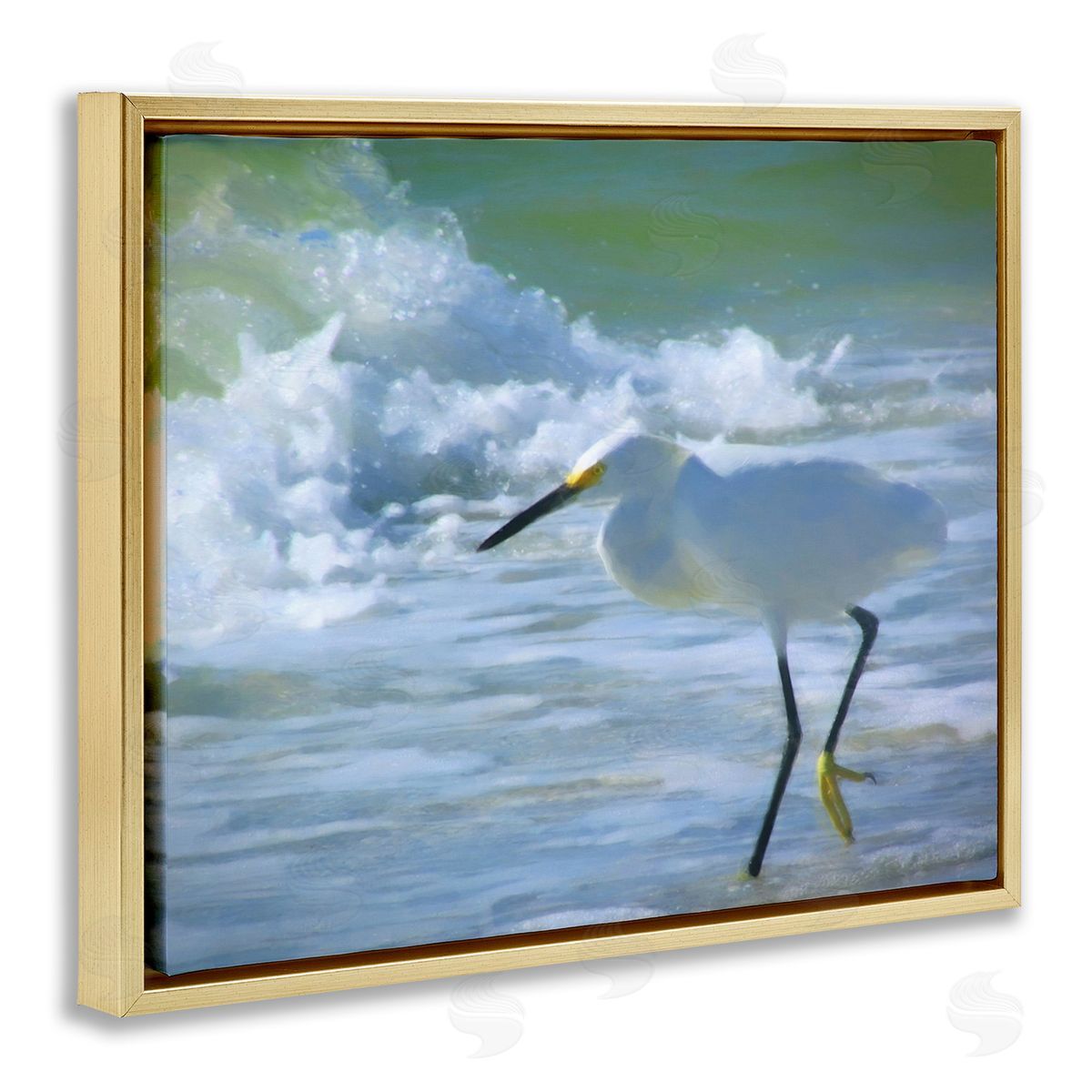 Graffitee Studios Egret in Splashing Waves
