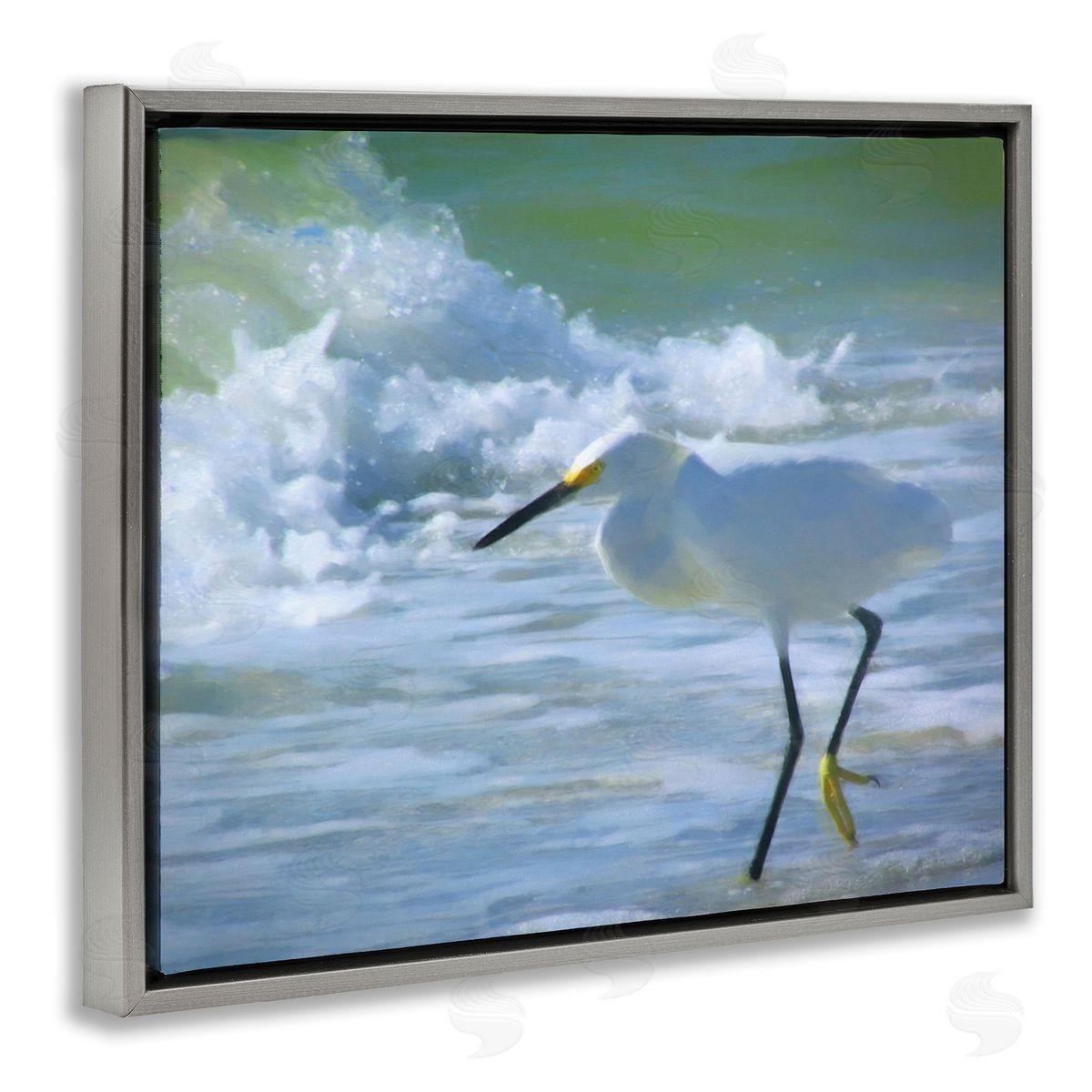 Graffitee Studios Egret in Splashing Waves