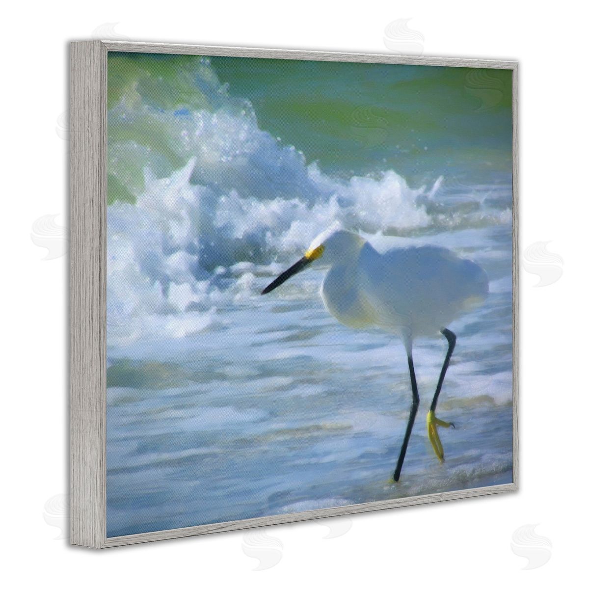 Graffitee Studios Egret in Splashing Waves