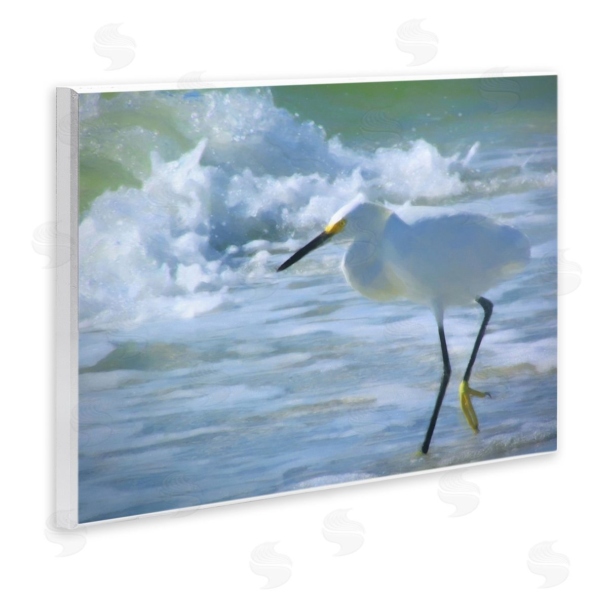Graffitee Studios Egret in Splashing Waves