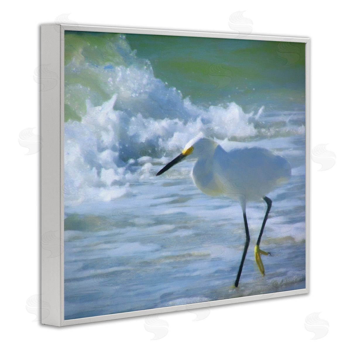 Graffitee Studios Egret in Splashing Waves
