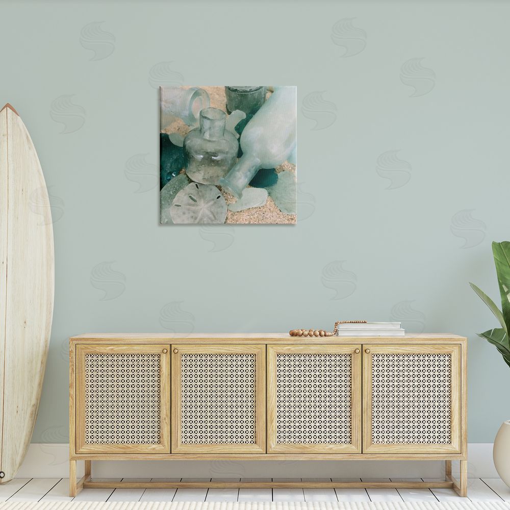 Graffitee Studios Nautical Glass Bottles Canvas Wall Art in Room