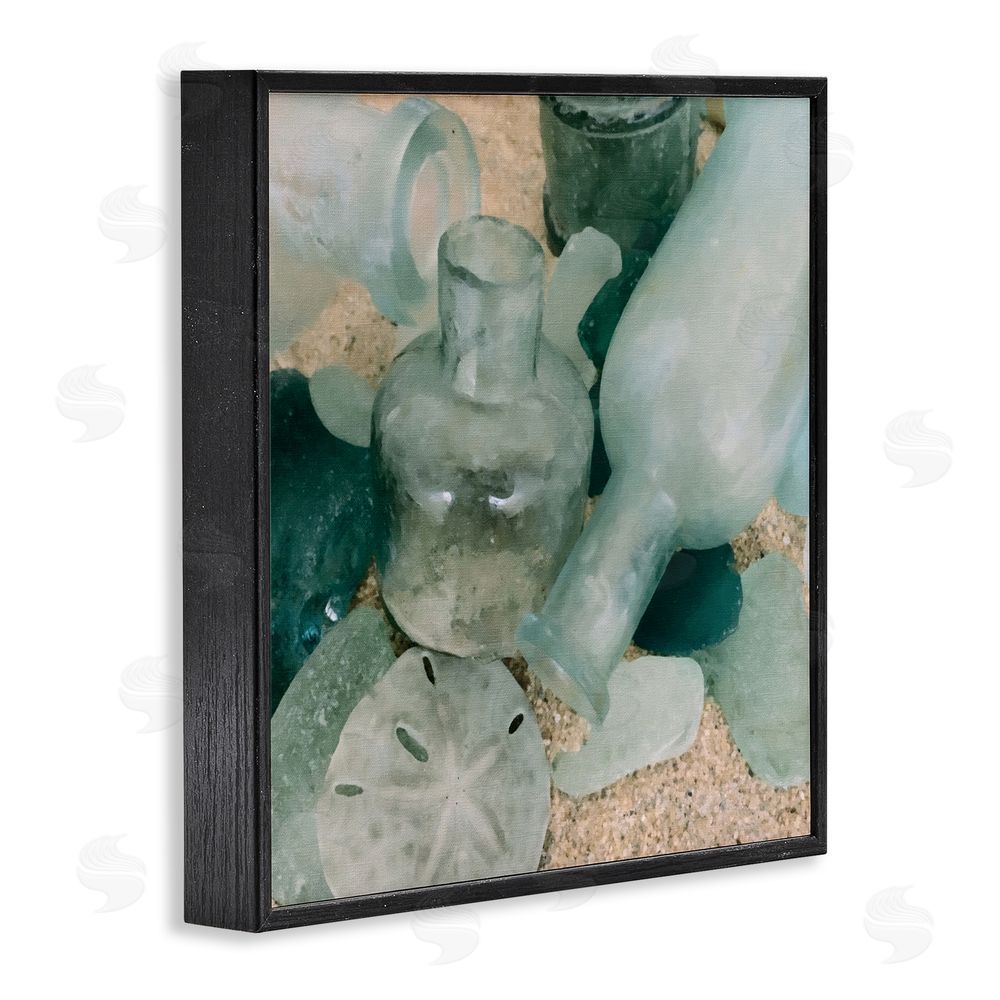 Graffitee Studios Nautical Glass Bottles Black Framed Glicee Wall Art Print