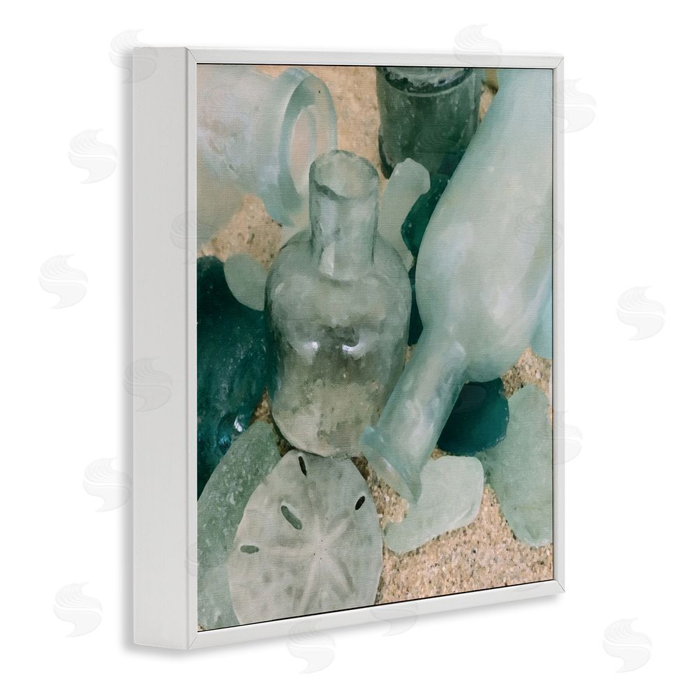 Graffitee Studios Nautical Glass Bottles White Framed Glicee Wall Art Print