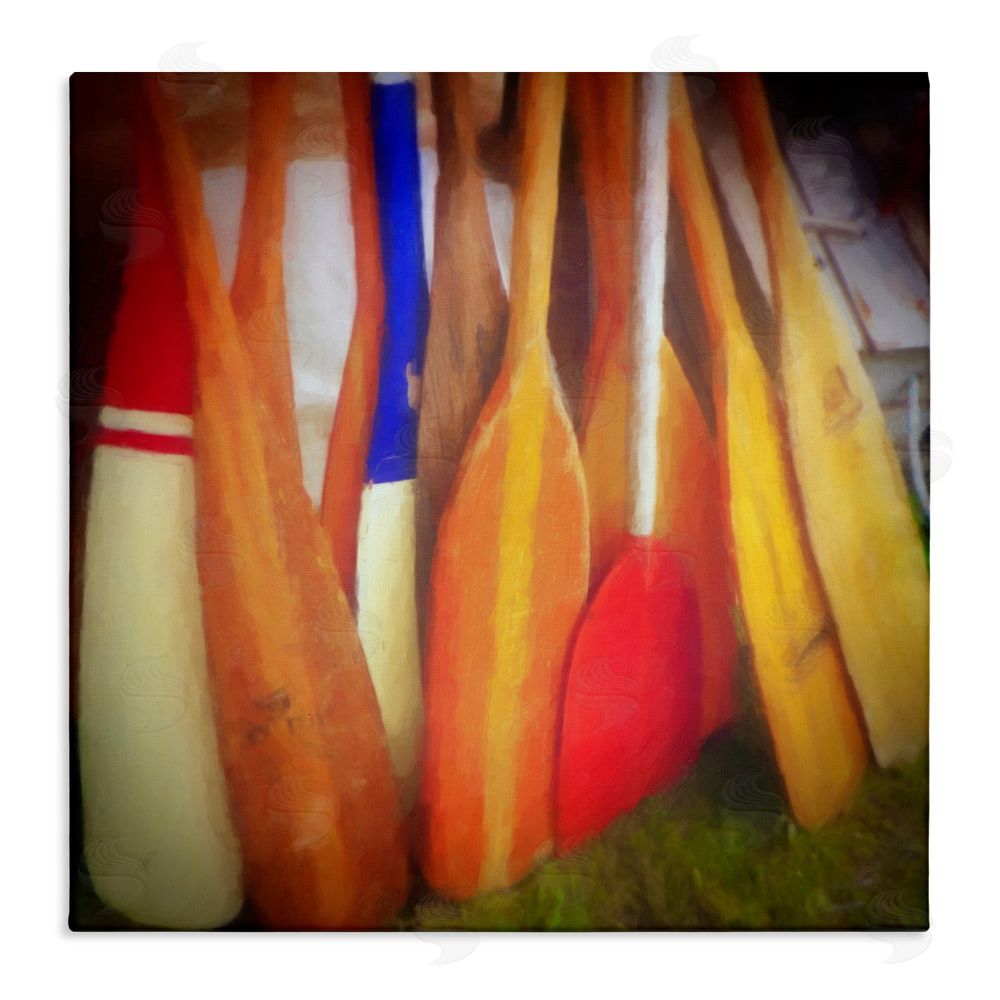 Graffitee Studios Nautical Boating Oars Stretched Canvas Wall Art Print