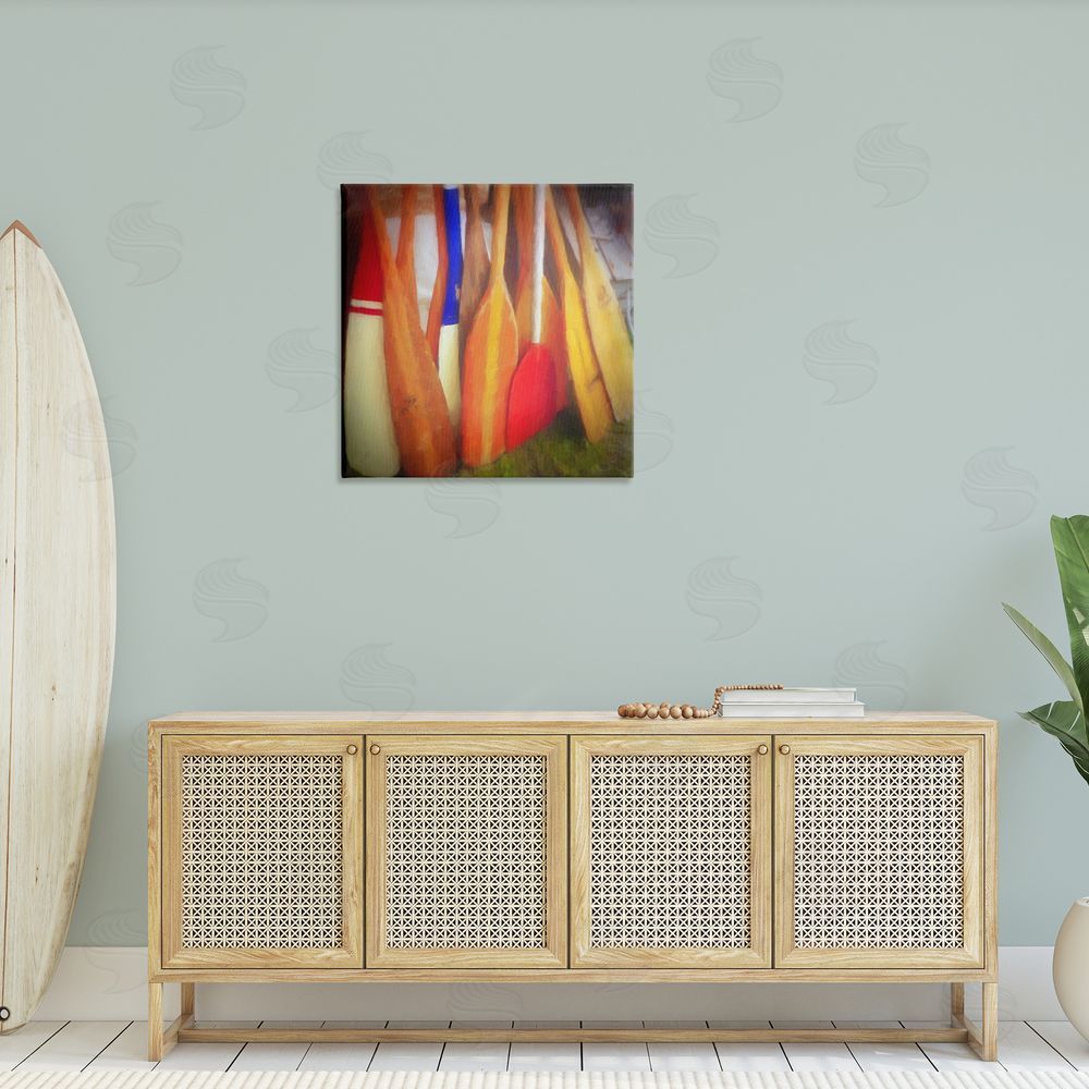 Graffitee Studios Nautical Boating Oars Canvas Wall Art in Room