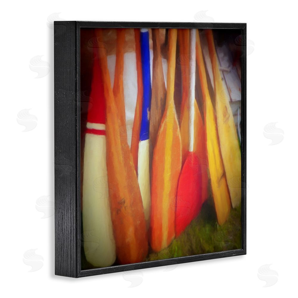 Graffitee Studios Nautical Boating Oars Black Framed Glicee Wall Art Print