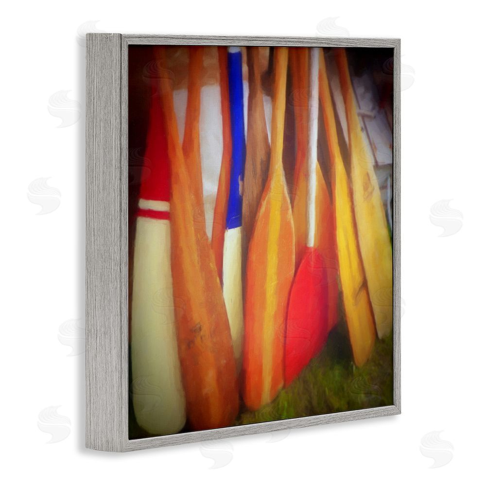 Graffitee Studios Nautical Boating Oars Gray Framed Glicee Wall Art Print