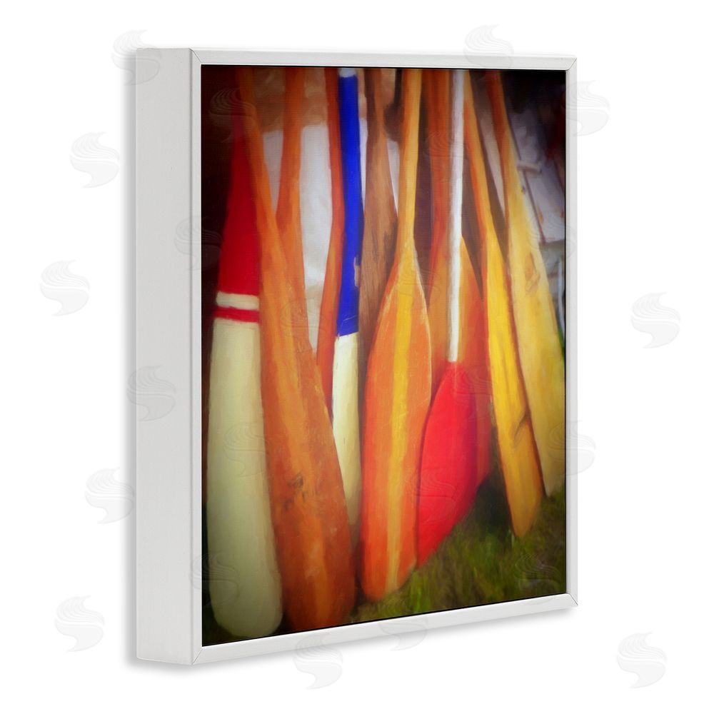 Graffitee Studios Nautical Boating Oars White Framed Glicee Wall Art Print