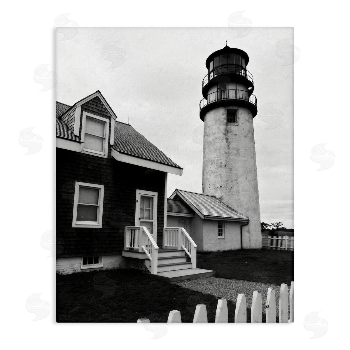 Graffitee Studios Coastal Lighthouse with Fence
