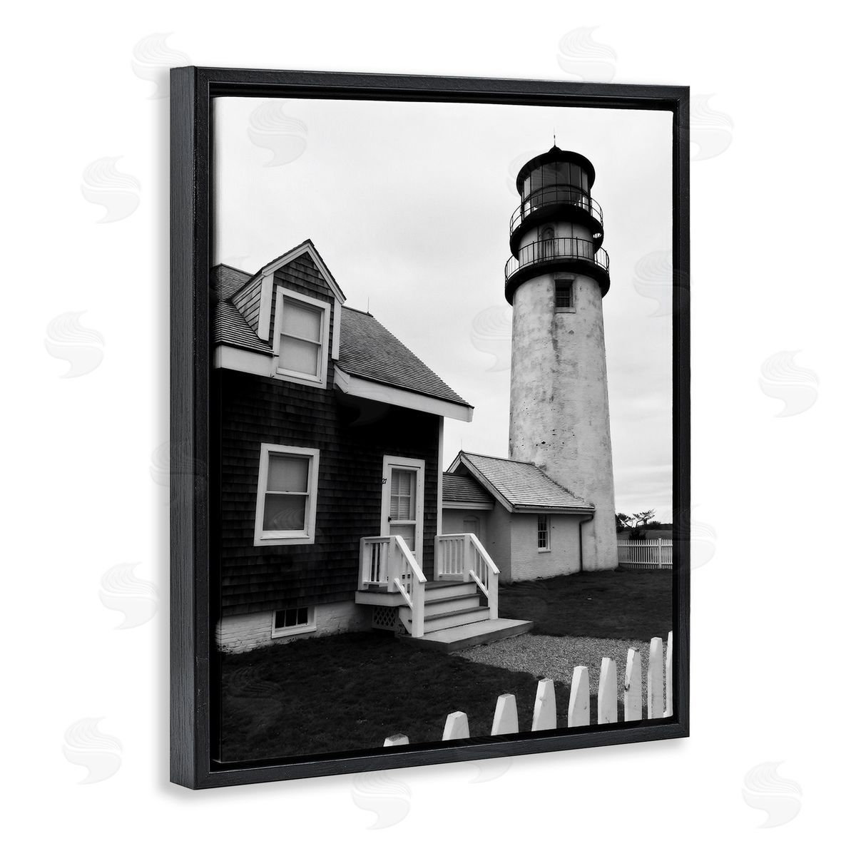 Graffitee Studios Coastal Lighthouse with Fence