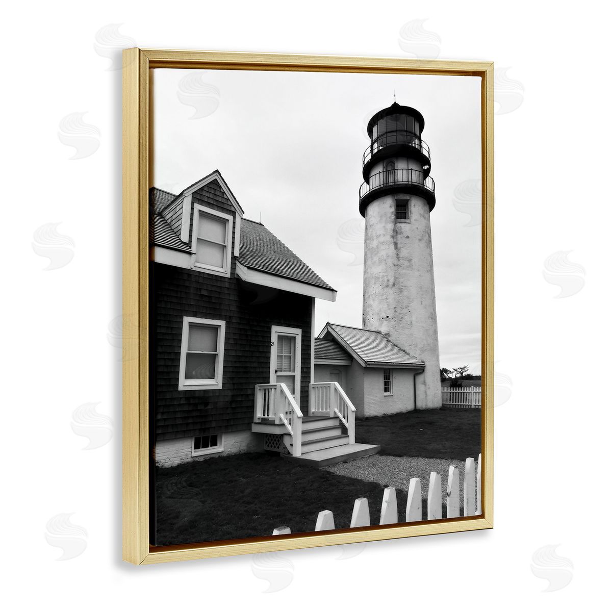 Graffitee Studios Coastal Lighthouse with Fence