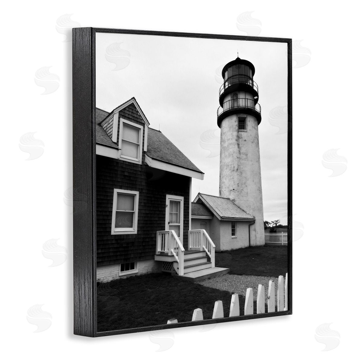Graffitee Studios Coastal Lighthouse with Fence