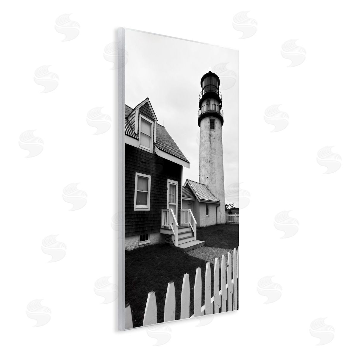 Graffitee Studios Coastal Lighthouse with Fence