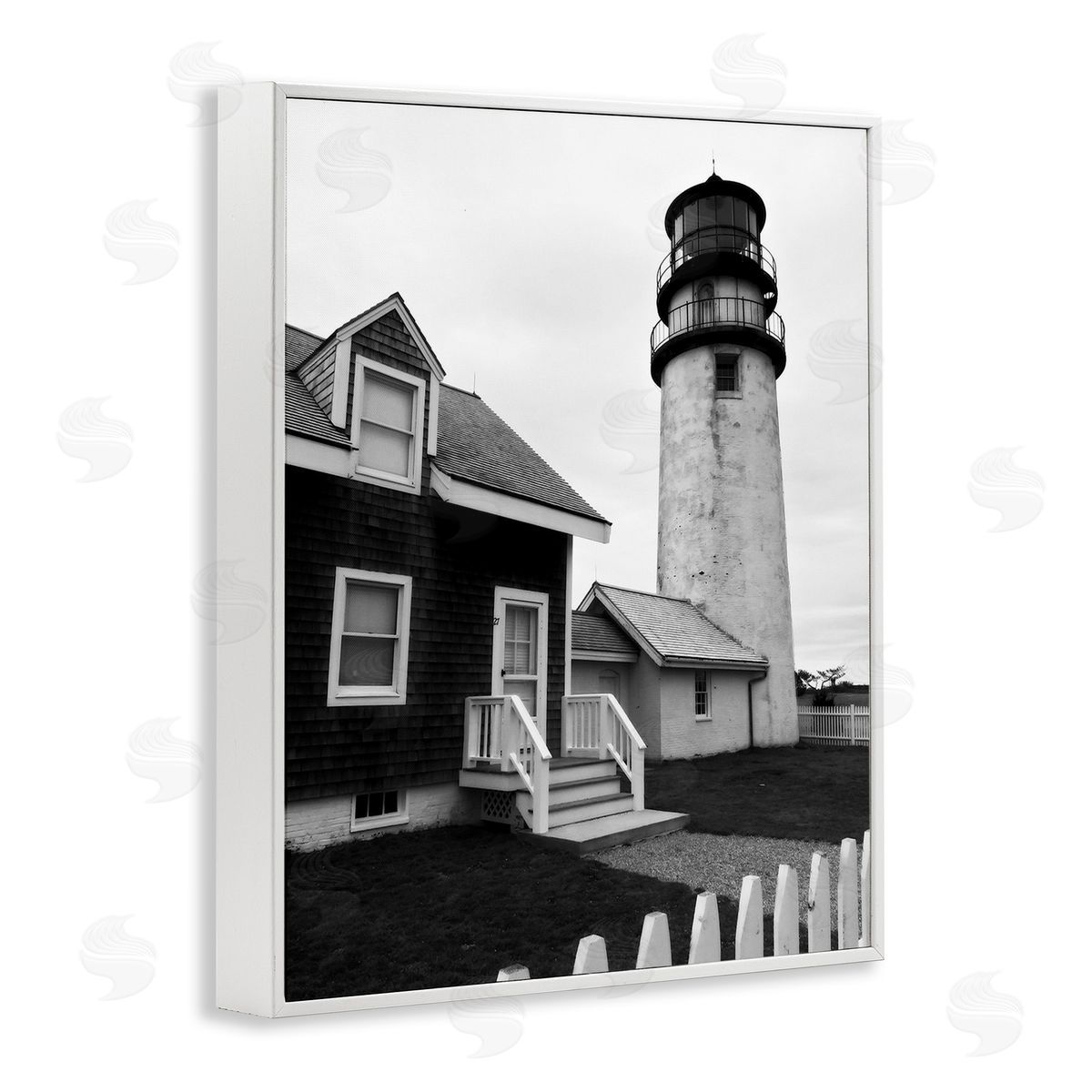 Graffitee Studios Coastal Lighthouse with Fence