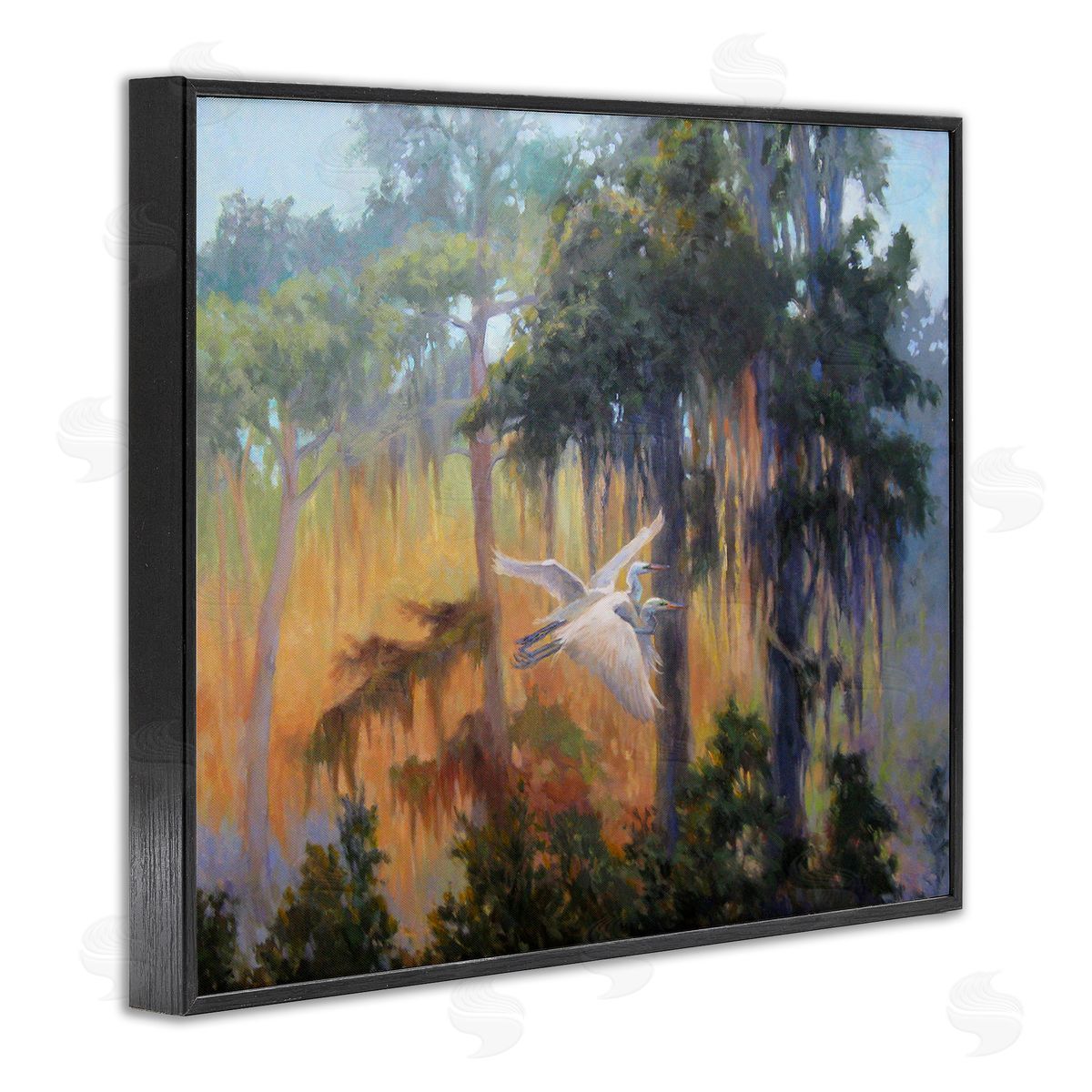 Sandy Nelson Flying Egrets in Forest