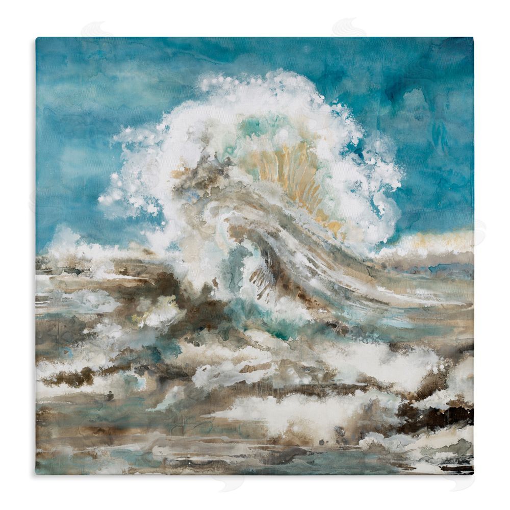 Liz Jardine Abstract Ocean Splash Stretched Canvas Wall Art Print