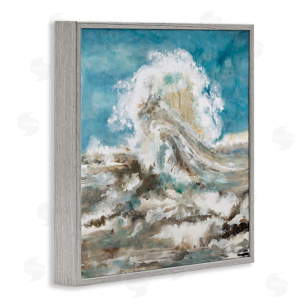 Liz Jardine Abstract Ocean Splash Gray Framed Glicee Wall Art Print