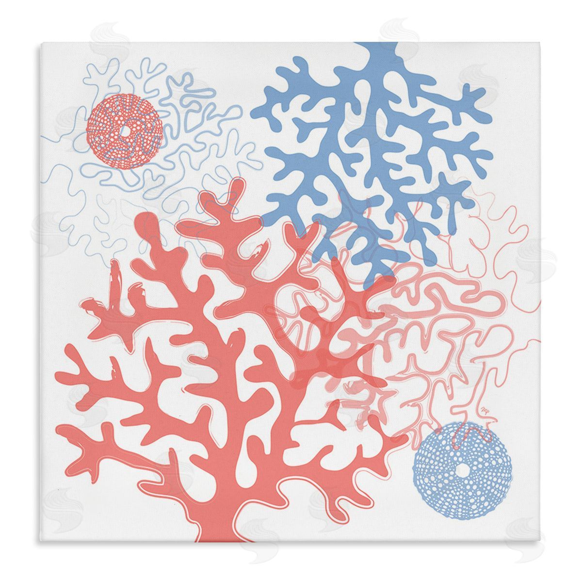 Martina Pavlova Abstract Coral & Urchins Stretched Canvas Wall Art Print