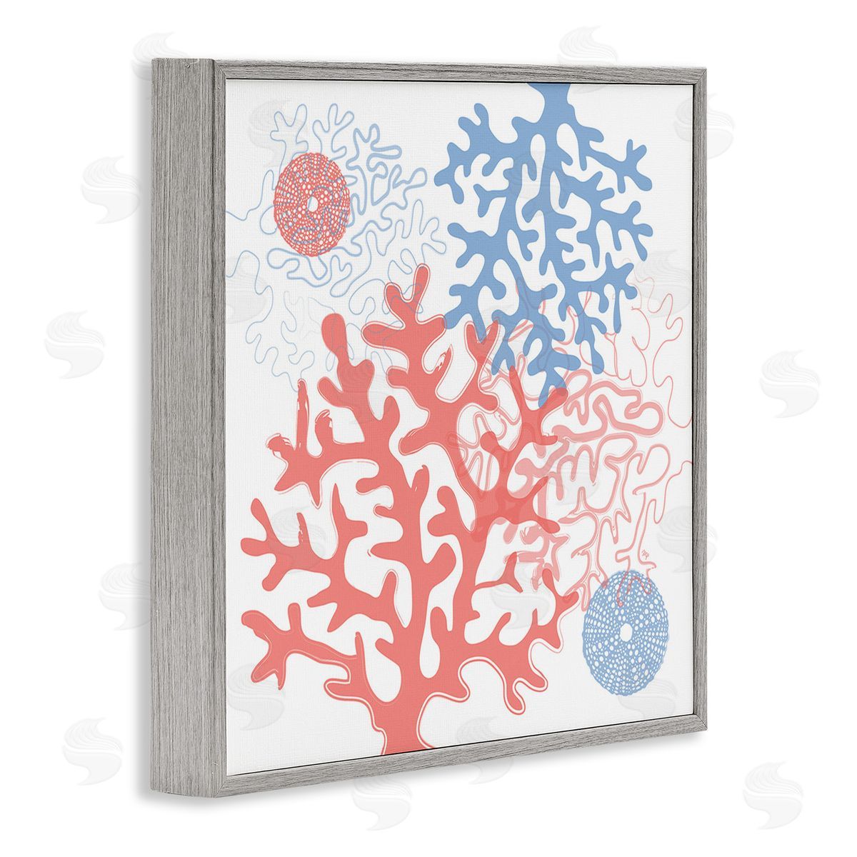 Martina Pavlova Abstract Coral & Urchins Gray Framed Glicee Wall Art Print