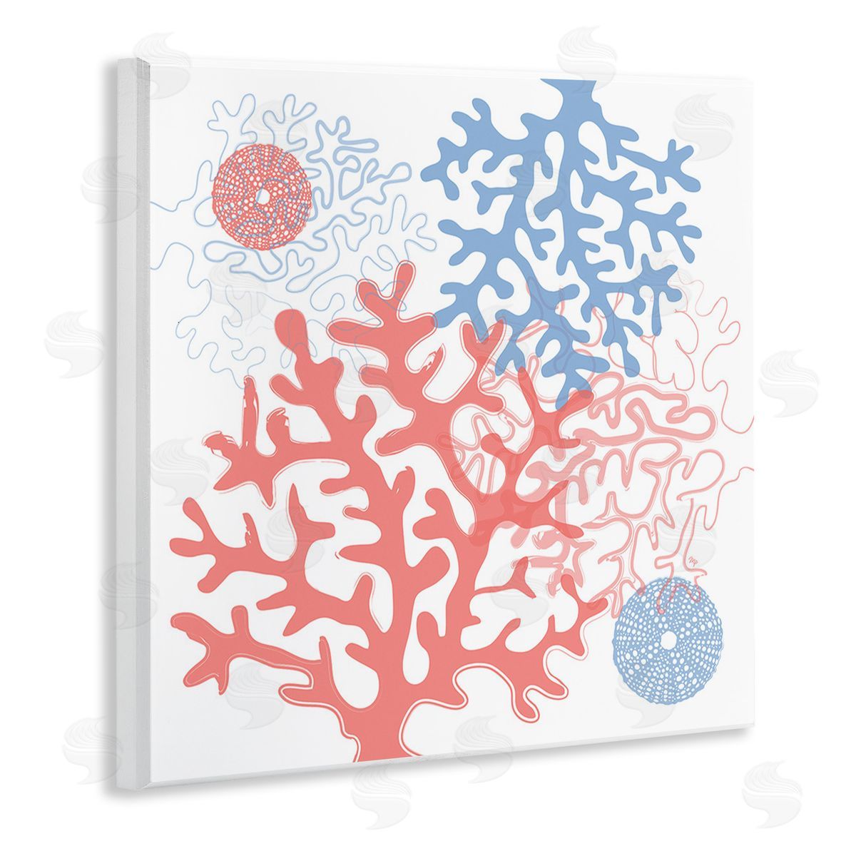 Martina Pavlova Abstract Coral & Urchins Wooden Wall Plaque Art Print