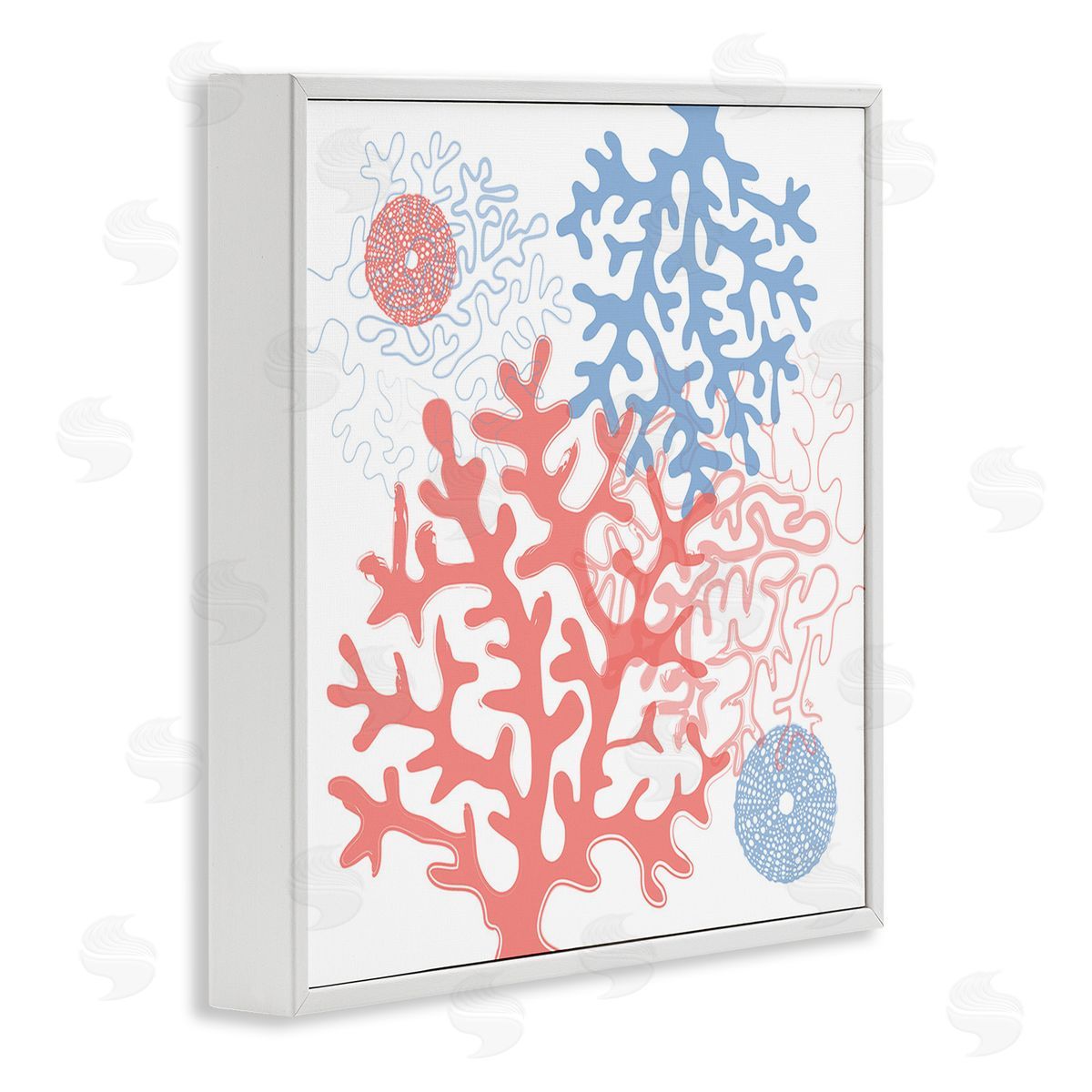 Martina Pavlova Abstract Coral & Urchins White Framed Glicee Wall Art Print