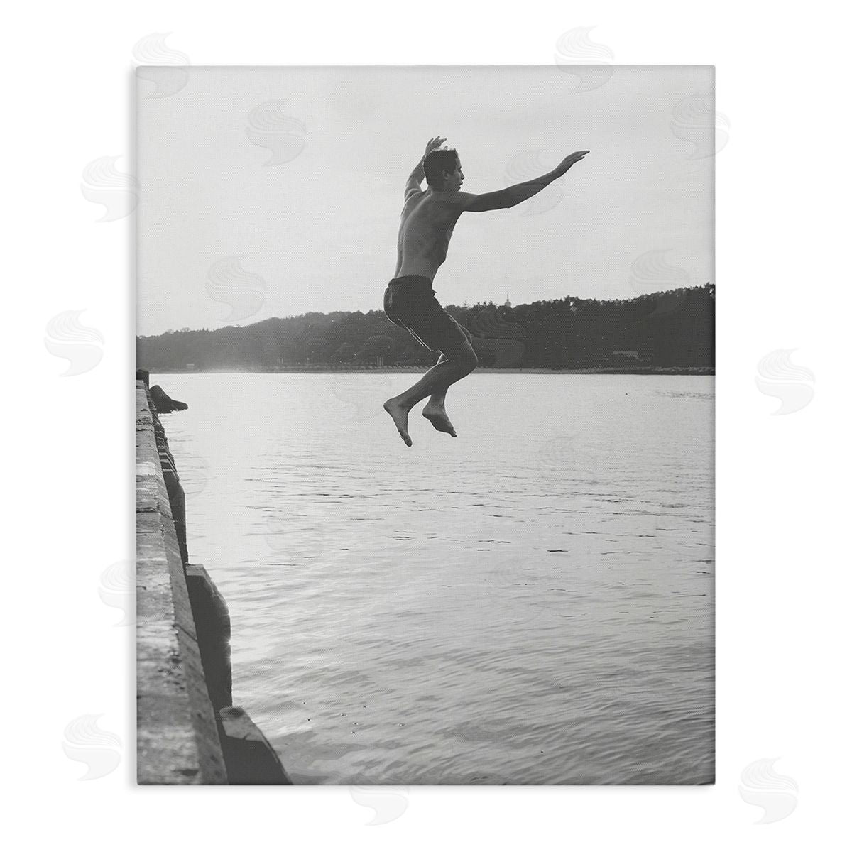 Stupell Studio Jumping in Lake Photography