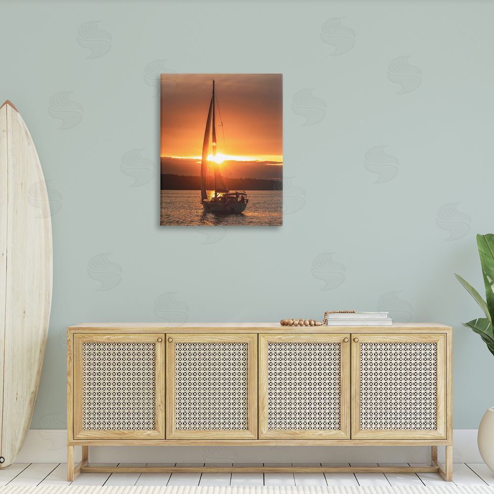 Stupell Studio Sailboat at Sunset
