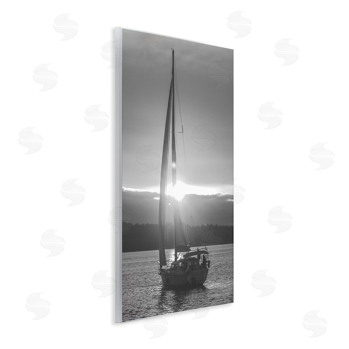 Stupell Studio Grey Sailboat Seascape