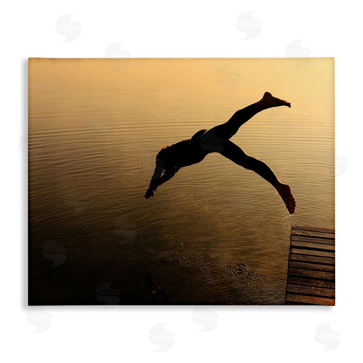 Stupell Studio Diving Off Dock Silhouette