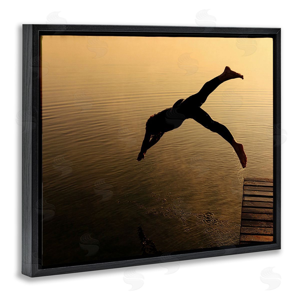 Stupell Studio Diving Off Dock Silhouette