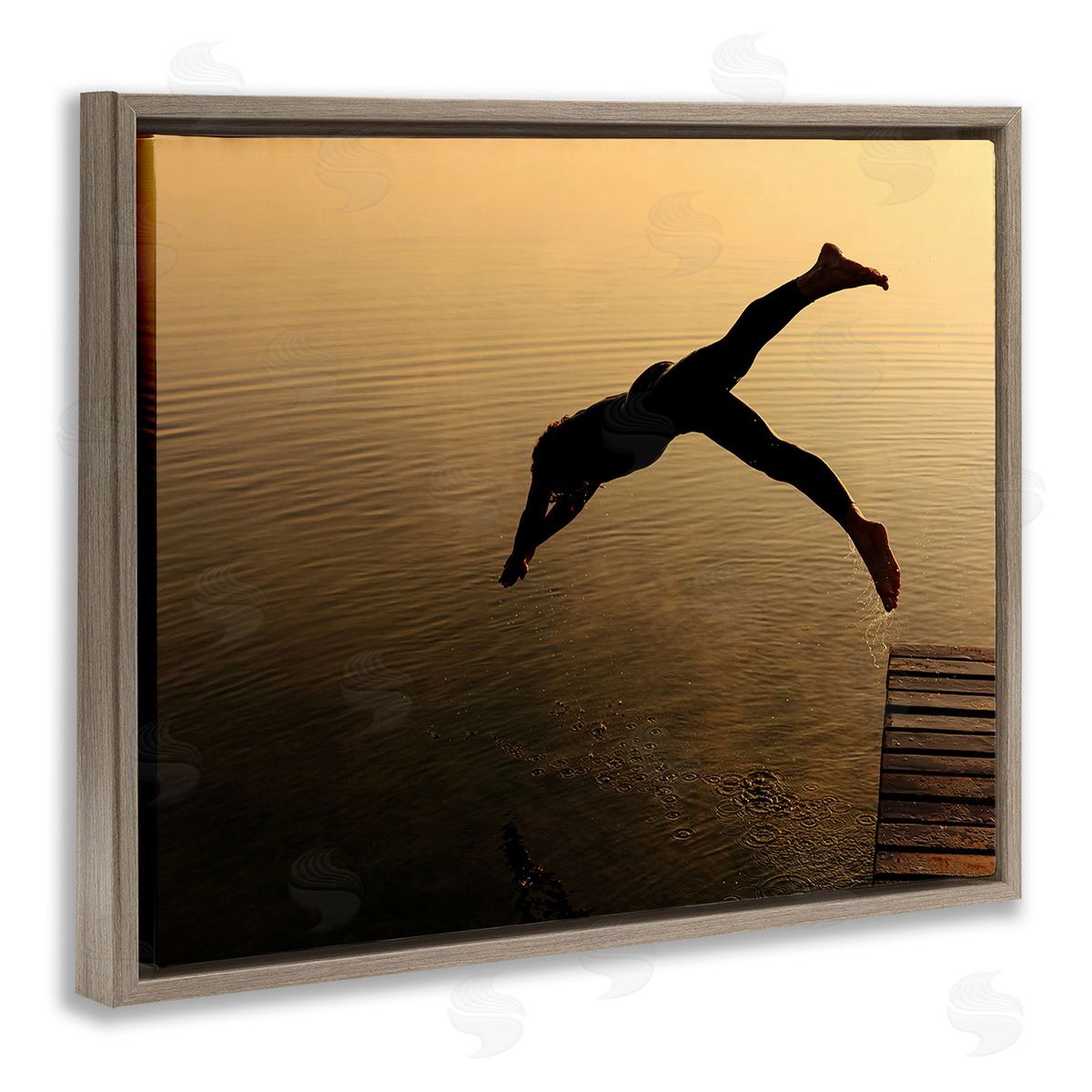 Stupell Studio Diving Off Dock Silhouette