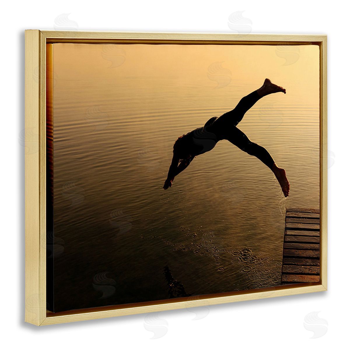 Stupell Studio Diving Off Dock Silhouette