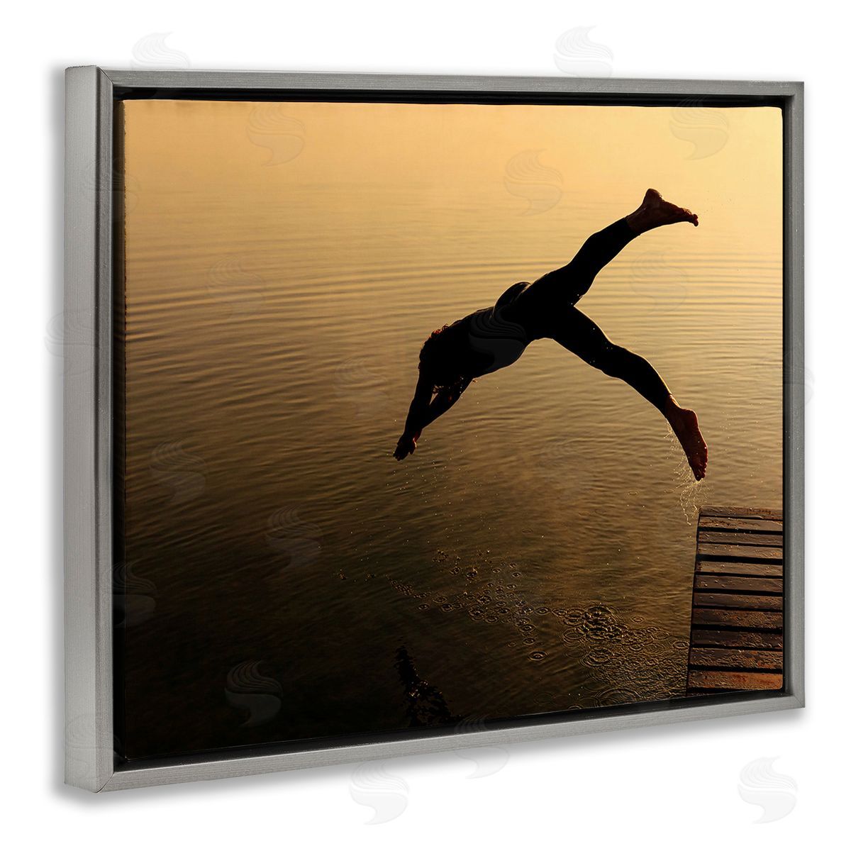 Stupell Studio Diving Off Dock Silhouette