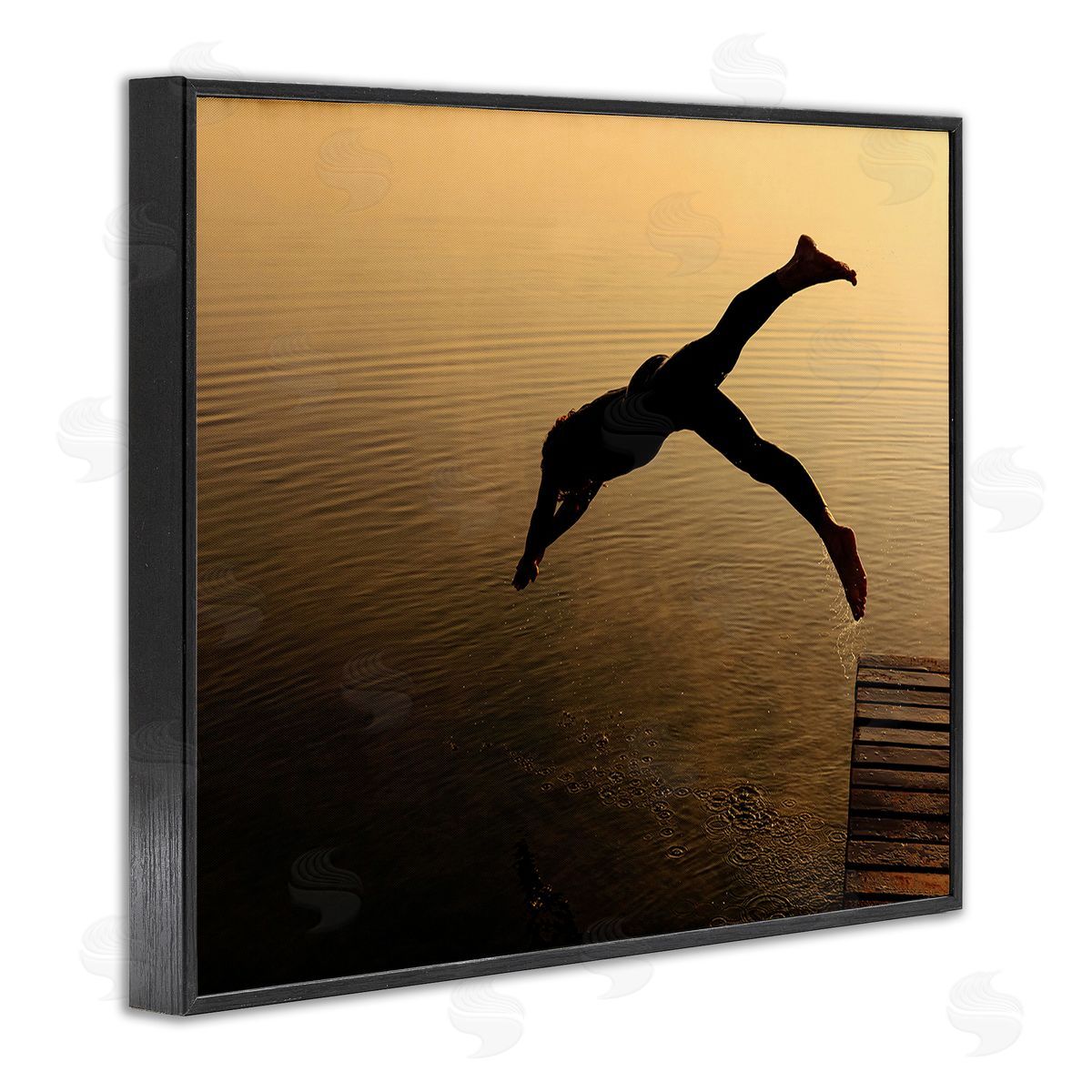 Stupell Studio Diving Off Dock Silhouette