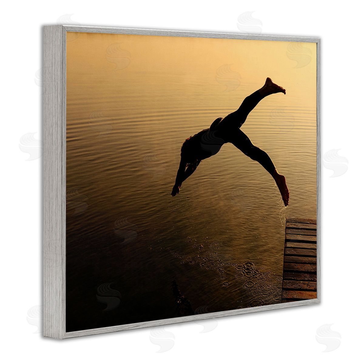 Stupell Studio Diving Off Dock Silhouette