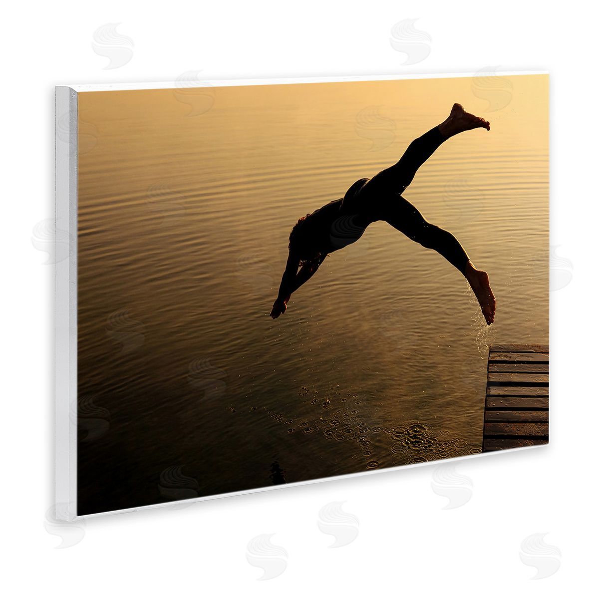 Stupell Studio Diving Off Dock Silhouette
