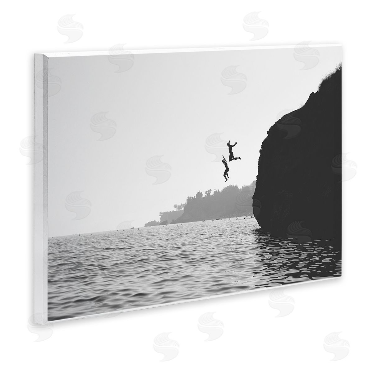 Diving Ocean Cliff Wood Plaque Wall Art, Home Decor by Sisi and Seb