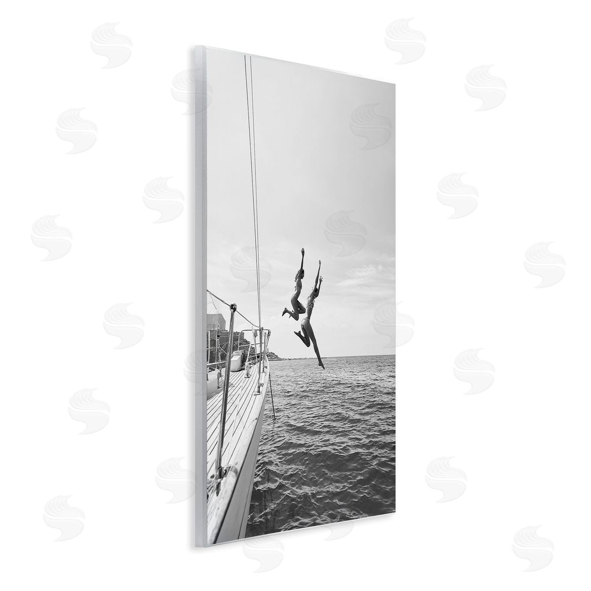 People Diving from Boat Wood Plaque Wall Art, Home Decor by Sisi and Seb
