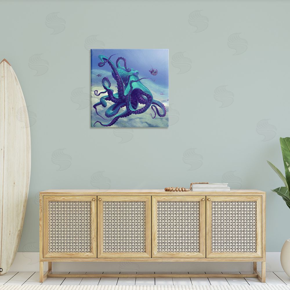 Vlad Mel Vivid Underwater Octopus Canvas Wall Art in Room