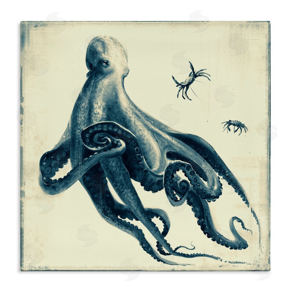 Vlad Mel Octopus & Sea Critters Stretched Canvas Wall Art Print
