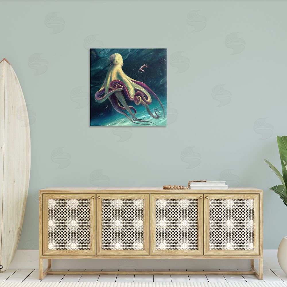 Vlad Mel Deep Water Octopus Canvas Wall Art in Room