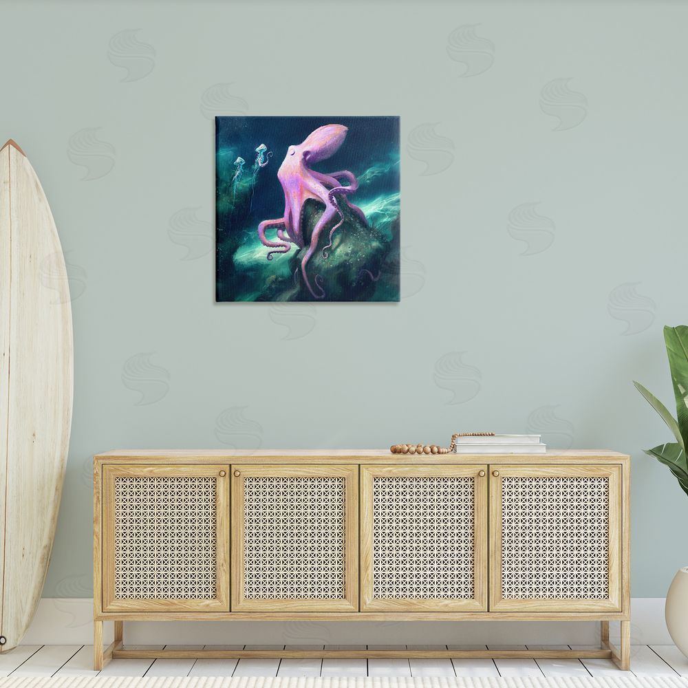Vlad Mel Octopus & Jellyfish Friends Canvas Wall Art in Room