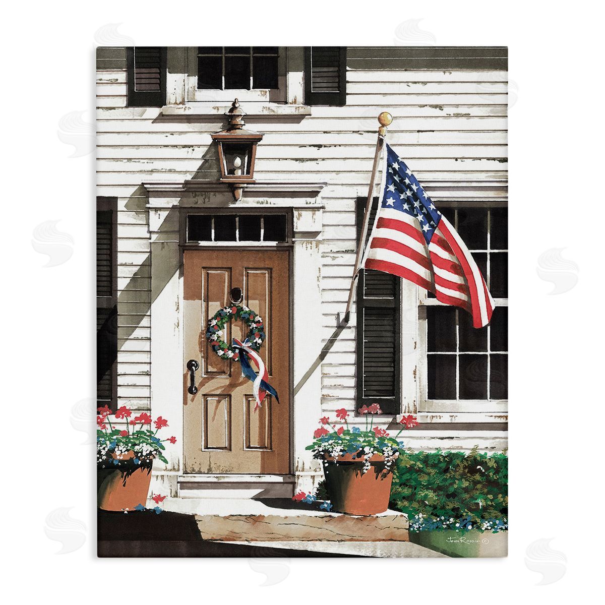 John Rossini Country House with Flag