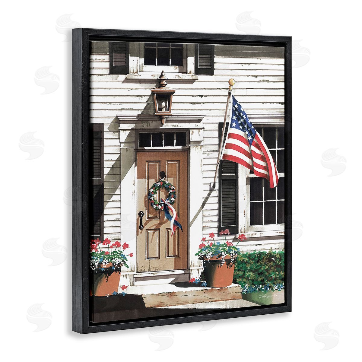 John Rossini Country House with Flag