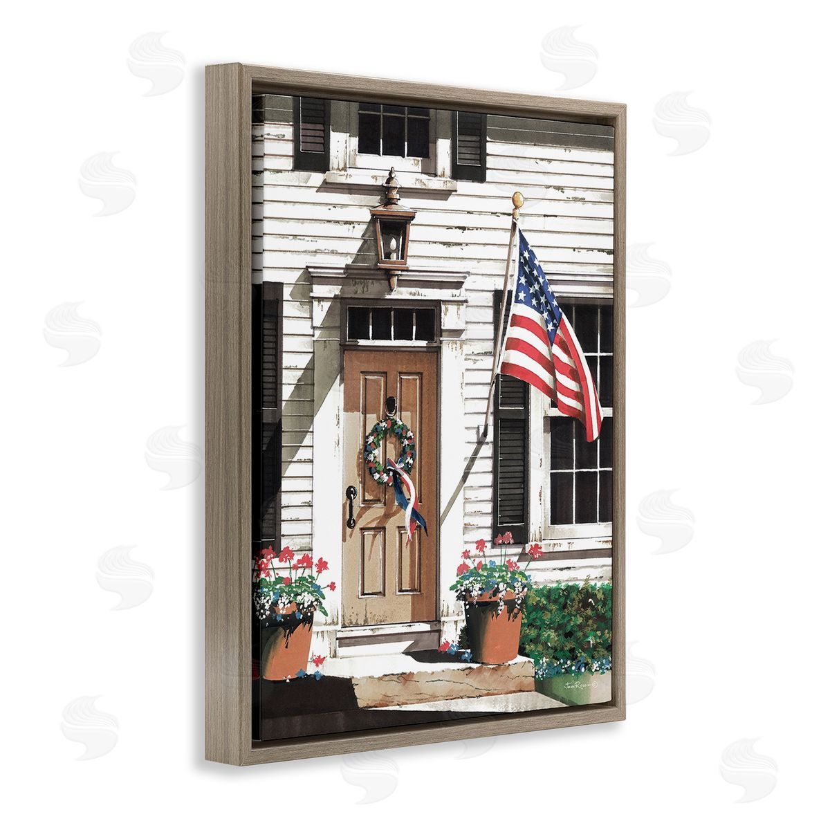 John Rossini Country House with Flag
