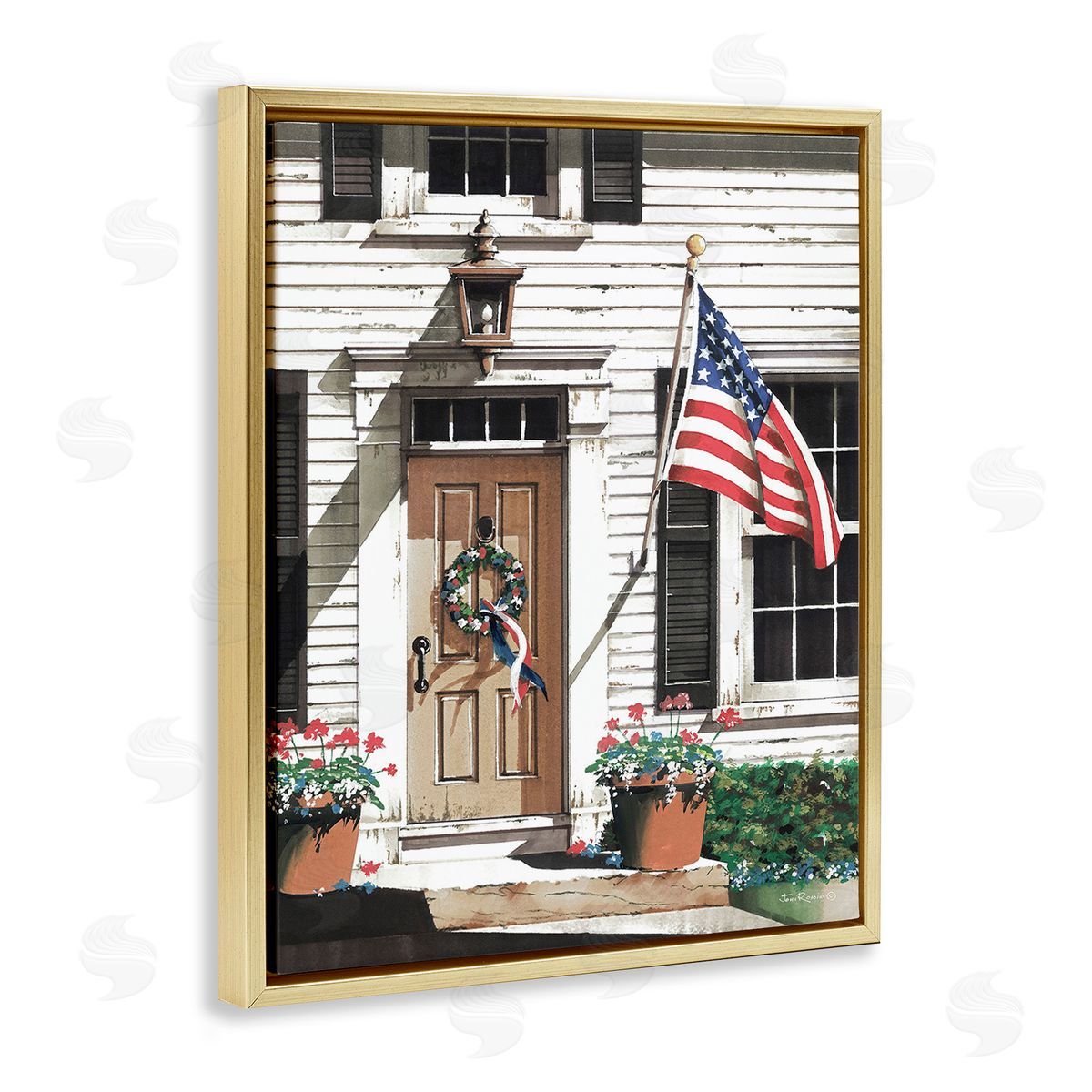 John Rossini Country House with Flag